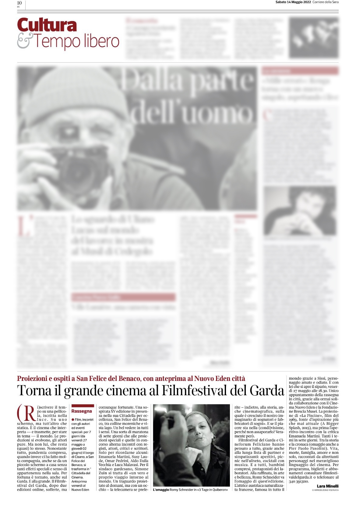 Corriere della Sera | 14 maggio 2022 | Torna il grande cinema al Filmfestival del Garda | Lara Minelli
